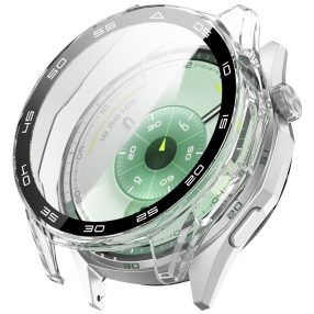   RMPACK Skálázott Keretű PC Védőtok Edzett Üveg Kijelzővédővel - Huawei Watch GT 6 46mm - Átlátszó