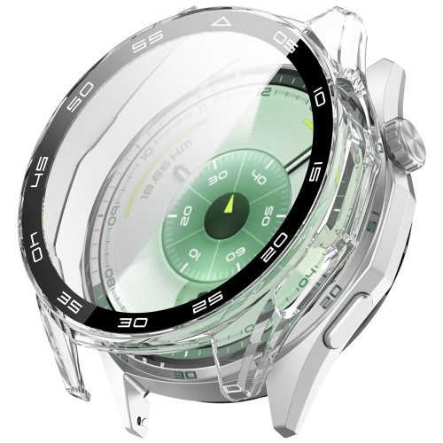 RMPACK Skálázott Keretű PC Védőtok Edzett Üveg Kijelzővédővel - Huawei Watch GT 6 46mm - Átlátszó