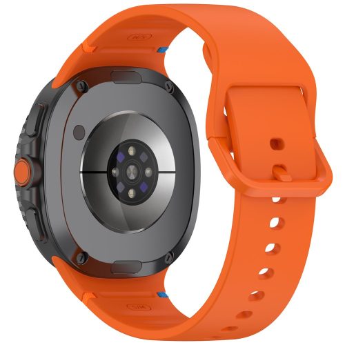 RMPACK Díszvarrásos szilikon óraszíj Samsung Galaxy Watch 8 / 8 Classic (40/44/46mm) - S méret, Narancssárga