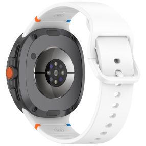   RMPACK Díszvarrásos szilikon óraszíj Samsung Galaxy Watch 8 / 8 Classic (40/44/46mm) - S méret, Fehér