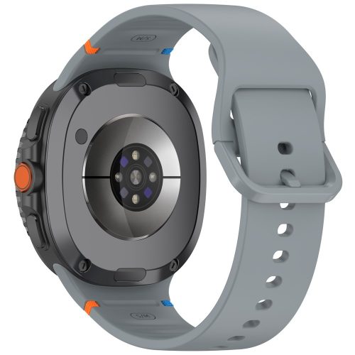 RMPACK Díszvarrásos szilikon óraszíj Samsung Galaxy Watch 8 / 8 Classic (40/44/46mm) - S méret, Szürke