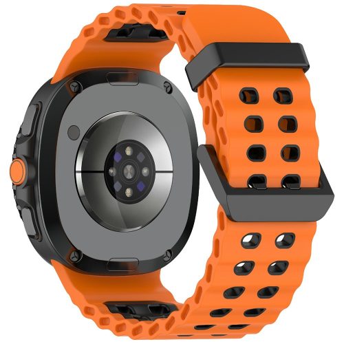 RMPACK Kétszínű szilikon óraszíj Samsung Galaxy Watch 8 / 8 Classic (40/44/46mm) - Narancssárga / Fekete