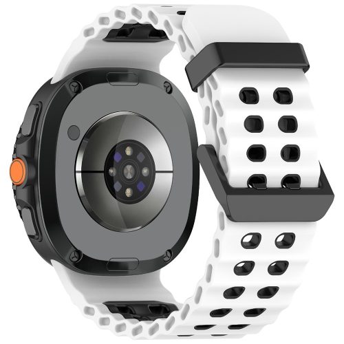 RMPACK Kétszínű szilikon óraszíj Samsung Galaxy Watch 8 / 8 Classic (40/44/46mm) - Fehér / Fekete