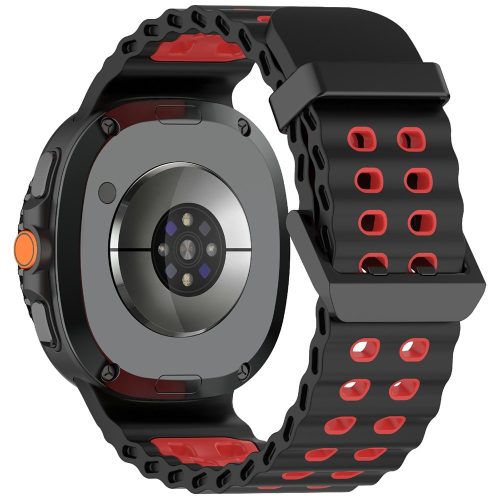RMPACK Kétszínű szilikon óraszíj Samsung Galaxy Watch 8 / 8 Classic (40/44/46mm) - Fekete / Piros