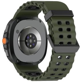   RMPACK Kétszínű szilikon óraszíj Samsung Galaxy Watch 8 / 8 Classic (40/44/46mm) - Terepzöld / Fekete