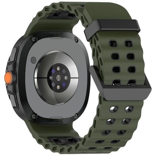 RMPACK Kétszínű szilikon óraszíj Samsung Galaxy Watch 8 / 8 Classic (40/44/46mm) - Terepzöld / Fekete