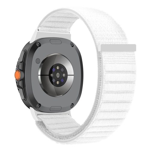 RMPACK Hullámmintás fonott nylon óraszíj színazonos csatlakozóval Samsung Galaxy Watch 8 / 8 Classic (40/44/46mm) - Fehér