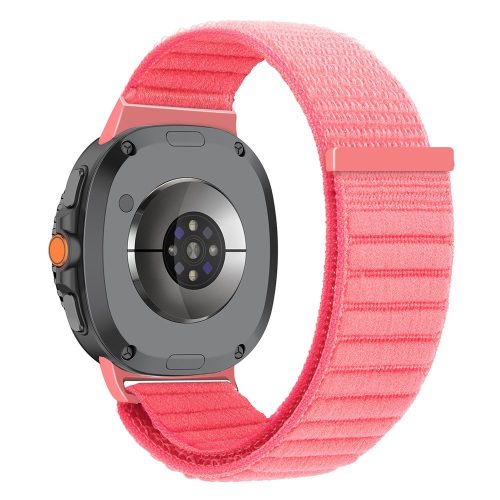 RMPACK Hullámmintás fonott nylon óraszíj színazonos csatlakozóval Samsung Galaxy Watch 8 / 8 Classic (40/44/46mm) - Piros