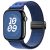 For Apple Watch 46mm / 49mm / 45mm / 44mm Magnetic Buckle Loop Nylon Watch Band(Satin Blue)