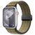 For Apple Watch 46mm / 49mm / 45mm / 44mm Magnetic Buckle Loop Nylon Watch Band(Green Grey)