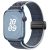 For Apple Watch 46mm / 49mm / 45mm / 44mm Magnetic Buckle Loop Nylon Watch Band(Storm Blue)