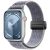 For Apple Watch 46mm / 49mm / 45mm / 44mm Magnetic Buckle Loop Nylon Watch Band(Grey Blue)